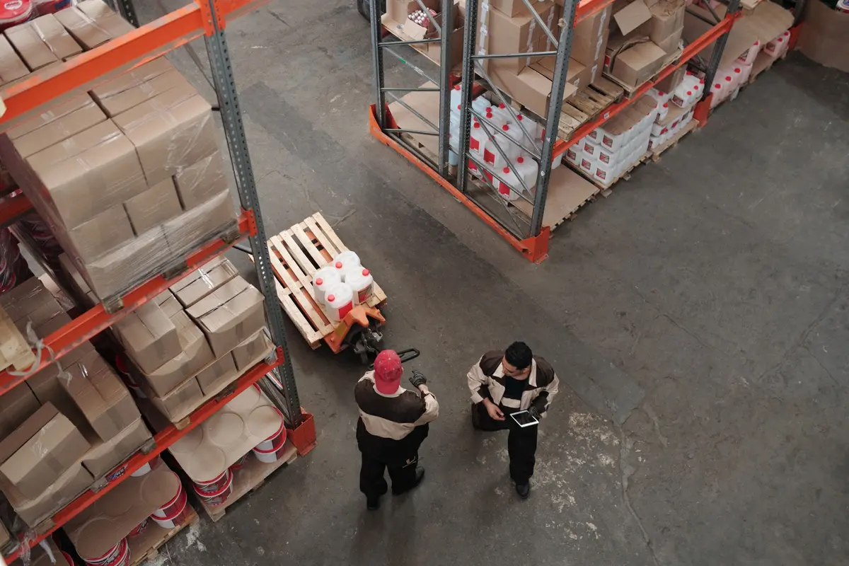 Wholesale warehouse viewed from above