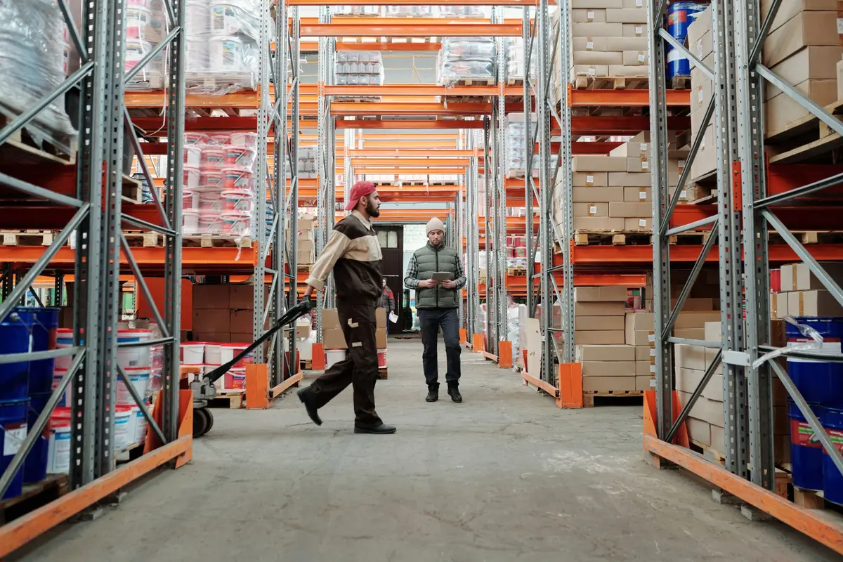 Warehouse team preparing wholesale stock